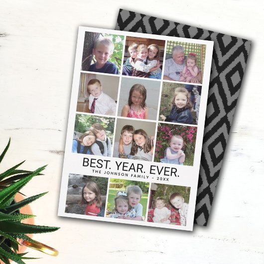 12 Foto - Beste jaar ooit zwart wit Feestdagenkaart