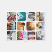 12 Foto Blanket Sjabloon Grid Witte Lijst Zacht Fleece Deken (Voorkant (Horizontaal))