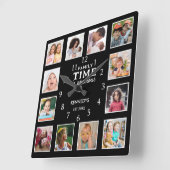 12 Foto Collage Afbeelding Lijst Familie Quote Zwa Vierkante Klok (Hoek)