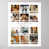 12 Foto Collage Agenda Vakantie Kerstmis Poster (Voorkant)