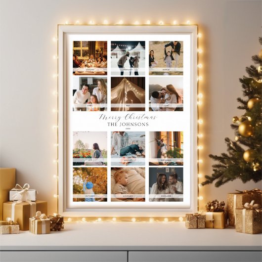 12 Foto Collage Agenda Vakantie Kerstmis Poster