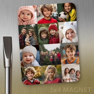 12 Foto Collage - Alleen vierkant bijgesneden foto Magneet