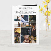 12 Foto Collage Begrafenis Kaart (Gele Bloem)