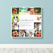 12 Foto Collage Beste Grootouders Definitie Canvas Afdruk (Insitu (Houten vloer))
