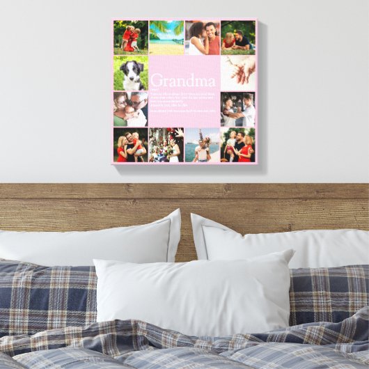 12 Foto Collage Beste Oma, Oma Definitie Canvas Afdruk (Insitu (Slaapkamer))