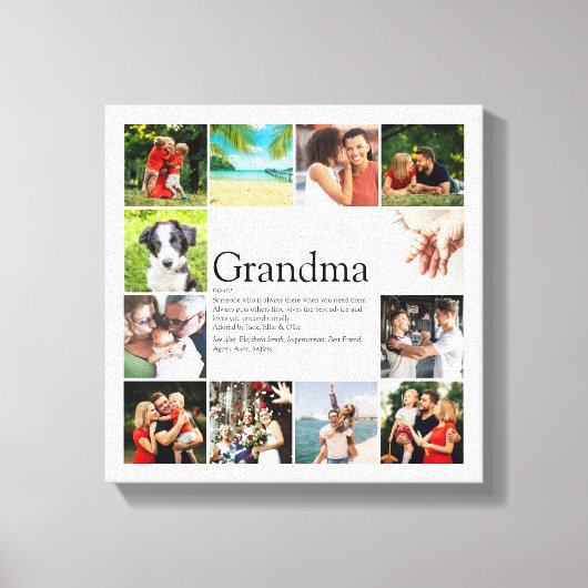 12 Foto Collage Beste Oma Oma Definitie Canvas Afdruk (Voorkant)