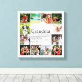 12 Foto Collage Beste Oma Oma Definitie Canvas Afdruk (Insitu (Houten vloer))