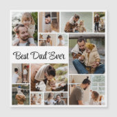 12 Foto Collage Beste pap ooit Magnetische Kaart (Voorkant)