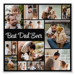 12 Foto Collage Beste Papa Ooit Foto Vergroting Afdruk