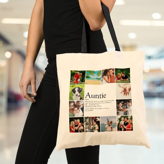 12 Foto Collage Beste Tante, Tante Definitie Tote Bag