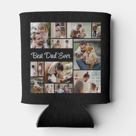 12 Foto Collage Beste vader ooit Blikjeskoeler (Achterkant)