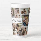 12 Foto Collage Beste vader ooit Latte Mok (Voorkant)