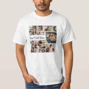 12 Foto Collage Beste vader ooit Mannen Waarde T-shirt