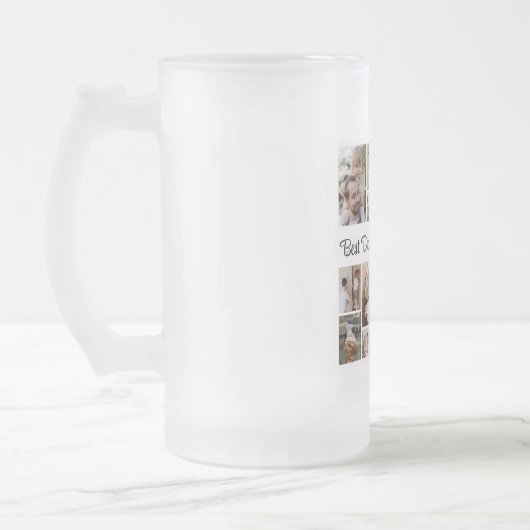 12 Foto Collage Beste vader ooit Matglas Bierpul (Links)