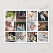 12 foto collage bruiloft dank u aankondigingskaart (Voorkant)