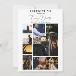 12 Foto Collage Celebrating Life Funeral Programme Kaart