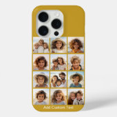 12 Foto Collage en Gold Background Case-Mate iPhone Case (Achterkant)