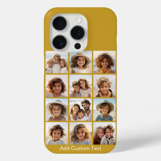 12 Foto Collage en Gold Background Case-Mate iPhone Case (Achterkant)