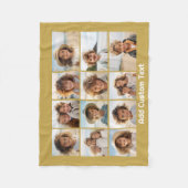 12 Foto Collage en Gold Background Text Fleece Deken (Voorkant)