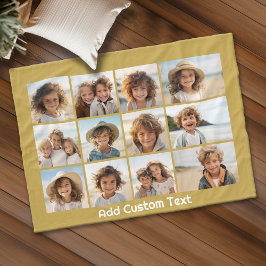 12 Foto Collage en Gold Background Text Fleece Deken