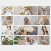 12 foto collage familie gepersonaliseerd fleece deken (Voorkant (Horizontaal))