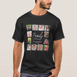 12 Foto Collage Familie Is Alles Citaat Naam T-shirt
