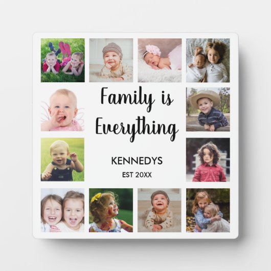 12 Foto Collage Familie is Alles Keepomwille Fotoplaat (Voorkant)