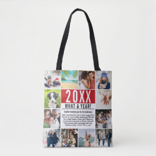 12 Foto Collage Familie Pret Jaaroverzicht Modern Tote Bag