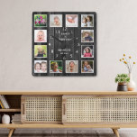 12 Foto Collage Family Quote Pallet Wood Black Vierkante Klok<br><div class="desc">Create your own foto collage wall clock with 12 of your favorite pictures. Foto van frame clock helps you treasure your special moments and also makes a thoughtful gift for ouders, grootouders and friends. The personalized familiy clock makes it a perfect gift for all gelegenheden. Personalize with familiy name and...</div>