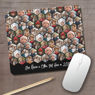 12 Foto Collage - funky zeshoek - Willekeurig Patr Muismat