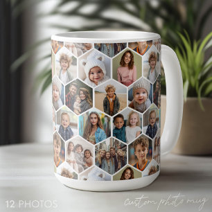 12 foto collage - funky zeshoekpatroon koffiemok