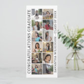 12 Foto Collage Gefeliciteerd Afgestudeerde Aankondiging (Staand voorkant)