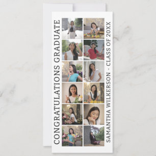 12 Foto Collage Gefeliciteerd Afgestudeerde Aankondiging