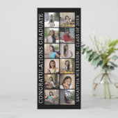 12 Foto Collage Gefeliciteerd Afstuderen Aankondiging (Staand voorkant)
