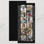 12 Foto Collage Gefeliciteerd Afstuderen Aankondiging (Voorkant / Achterkant)