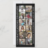 12 Foto Collage Gefeliciteerd Afstuderen Aankondiging (Voorkant)