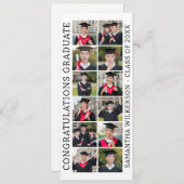 12 Foto Collage Gefeliciteerd Afstuderen Kaart (Voorkant / Achterkant)