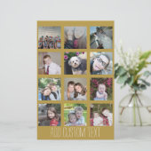 12 Foto collage - gouden achtergrond Vakantiedagen (Staand voorkant)