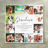 12 Foto Collage Grandma Quote Modern Script Canvas Afdruk