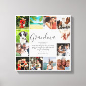 12 Foto Collage Grandma Quote Modern Script Canvas Afdruk (Voorkant)