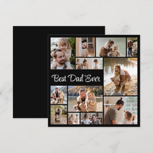 12 Foto Collage Happy Vaderdag Beste vader ooit Feestdagenkaart (Voorkant / Achterkant)