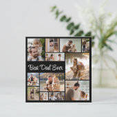 12 Foto Collage Happy Vaderdag Beste vader ooit Feestdagenkaart (Staand voorkant)