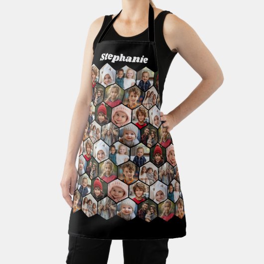 12 Foto Collage honingraat hexagon Random Pattern Schort (Insitu)