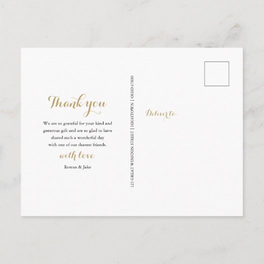 12 Foto Collage Huwelijk Bedankt Aankondigingskaart (Achterkant)