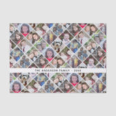 12 Foto-collage in een aangepaste diamantpatroon Tissuepapier (Voorkant)