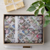 12 Foto-collage in een aangepaste diamantpatroon Tissuepapier (Geschenk)