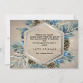 12 Foto Collage Jaar in Review Rustiek Pijnhout Feestdagenkaart (Achterkant)