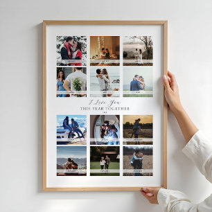 12 Foto Collage Kalender Valentijnsdag Poster