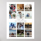 12 Foto Collage Kalender Valentijnsdag Poster (Voorkant)