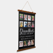 12 Foto collage kleinkinderen maken het leven grof Hangend Wandkleed (Gebogen)